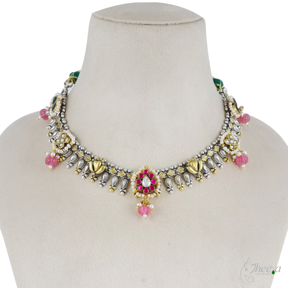 Pink Pumpkin Beads Fusion Necklace image 2