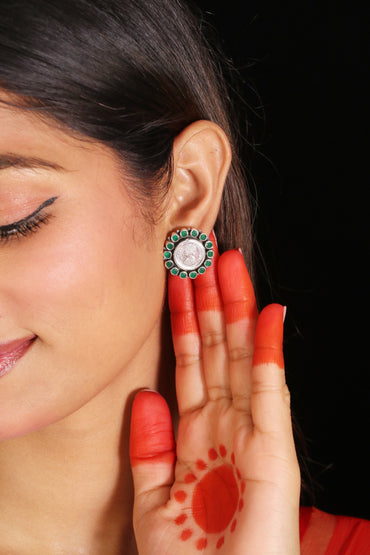 Saadagi Green Coin earrings image 1