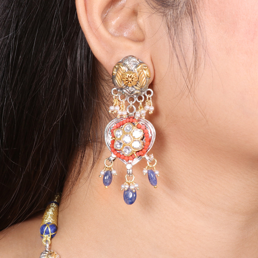 Fusion Necklace Set with Corals and Amethyst Beads image 3