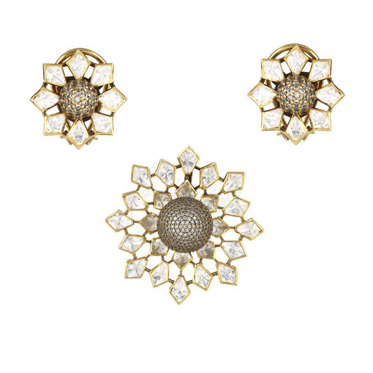 Sunflower Moissanite Pendant Set image 0