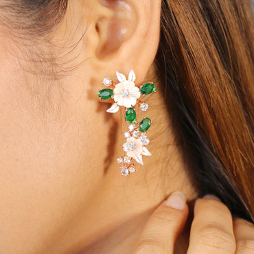 Fresh and Delicate Floral Mother of Pearl Earring image 1