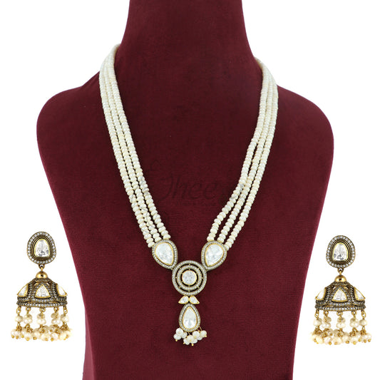 Moissanite with Jhumka Necklace Set image 0