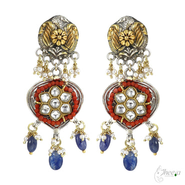 Fusion Necklace Set with Corals and Amethyst Beads image 1