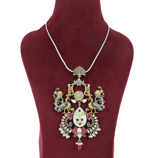 Mother of Pearl Pendant with Judao Kundan image 0