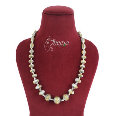 Saadagi Dual Tone Necklace with Spiral Beads image 1