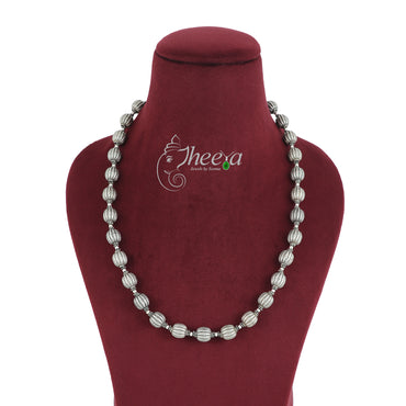 Saadagi Pumpkin Silver Beads Necklace image 1