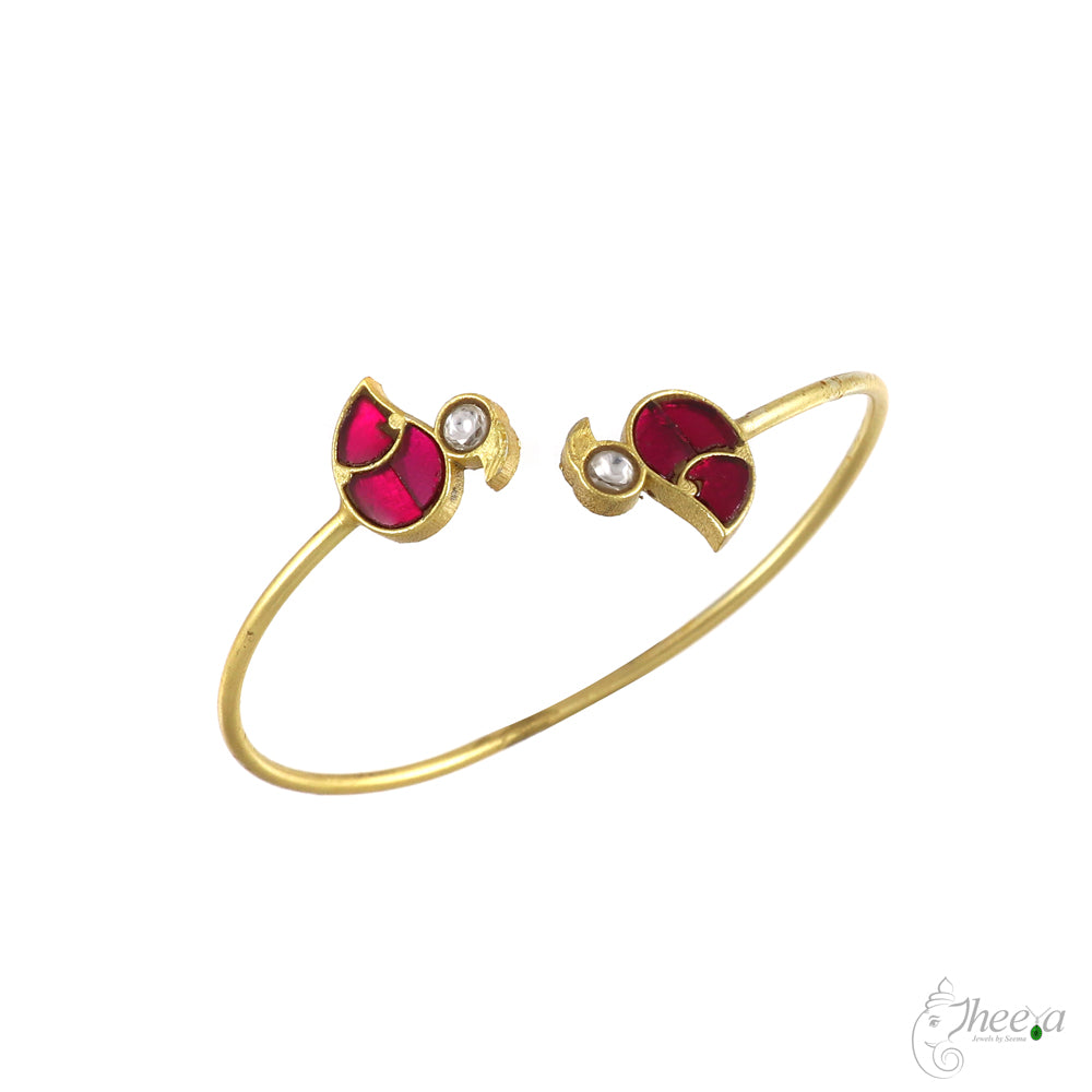 Love Birds Kundan Work Bracelet image 2