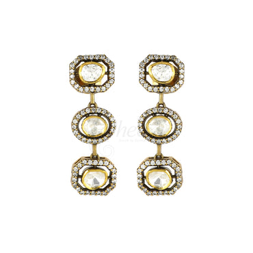 Three Drop Moissanite Earring image 1