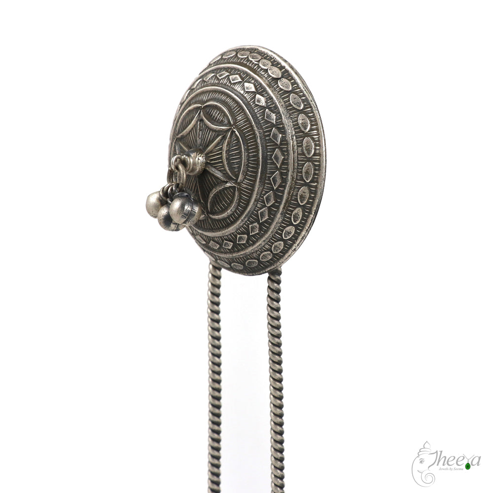 White Big Round with Drop Double Tong Hair Pin image 3