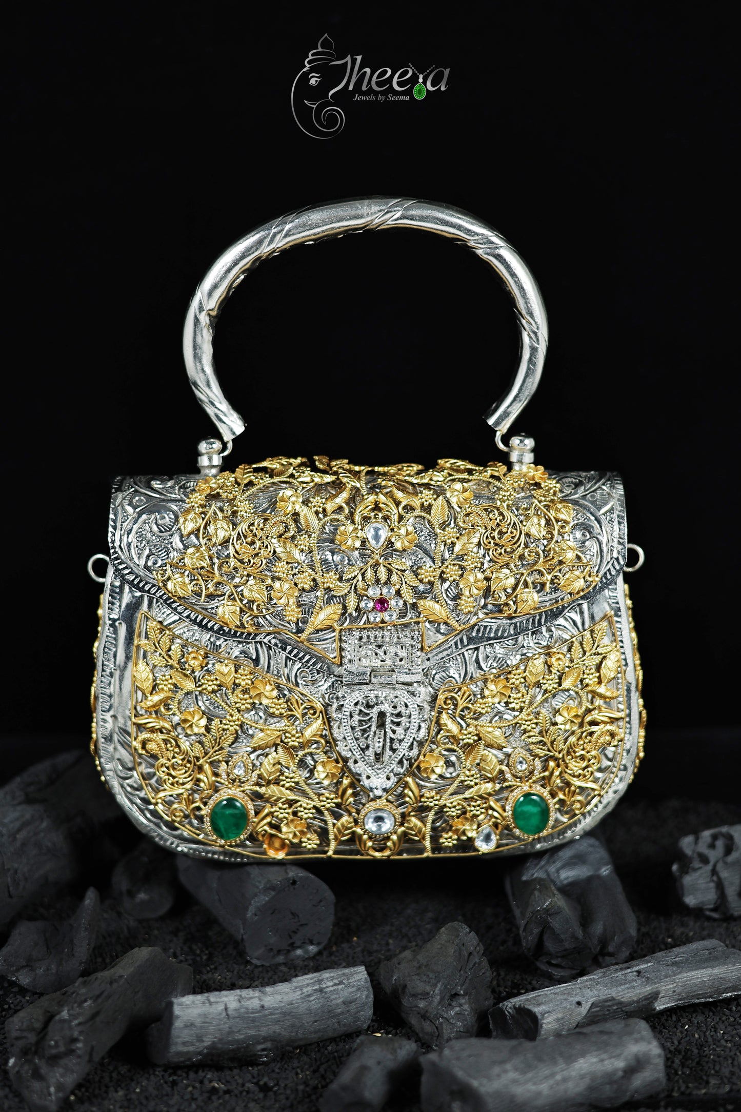Royal Bag with Gold plated carving and green doublet