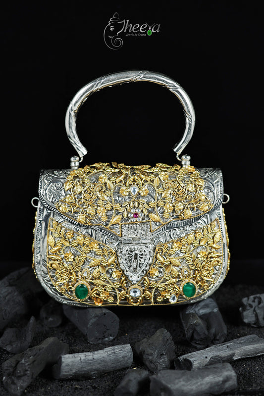Royal Bag with Gold plated carving and green doublet