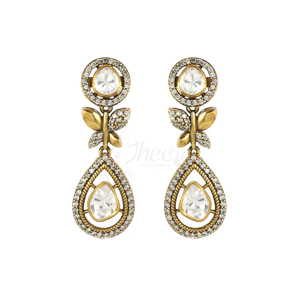 Moissanite With CZ Butterfly Design Necklace Set image 4