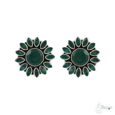 Green Stone Studs image 1