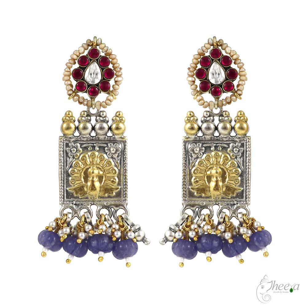 Fusion Kundan Necklace with Amethyst Beads image 3