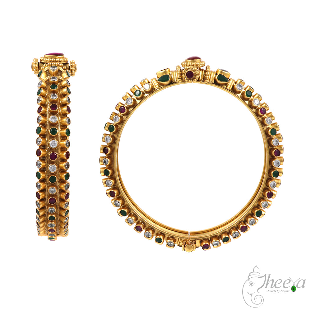 Ruby with Multi Colour Stones Kangan image 3