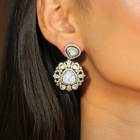 Moissanite and CZ Earrings image 0