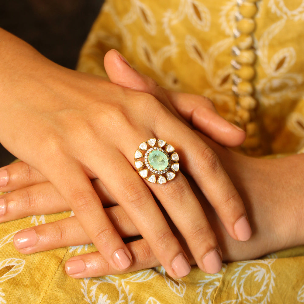 Mint with Moissanite Ring image 0