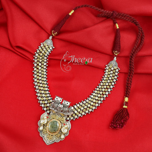 Riwaayat Fusion Necklace with Owl Family image 0
