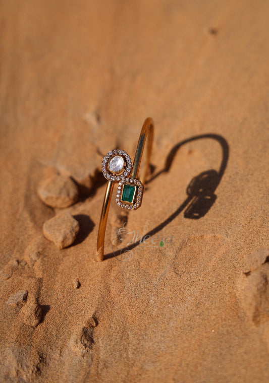 White and green moissanaite bracelet