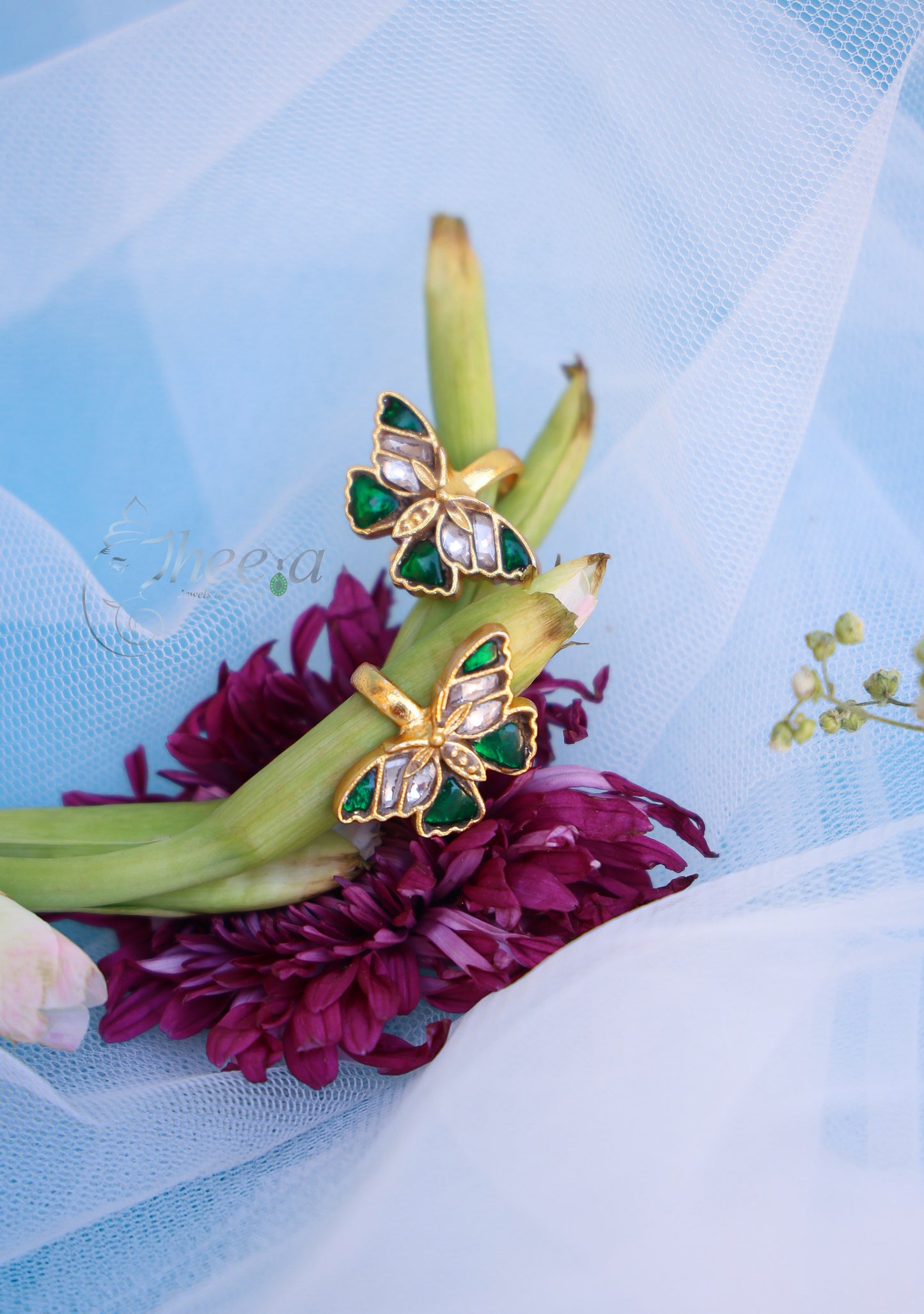 White and green butterfly bugadi