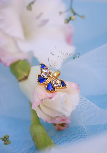 Blue and white butterfly bugadi