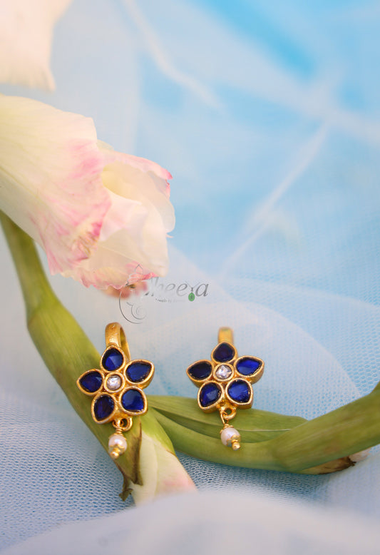 small blue flower bugadi with drop