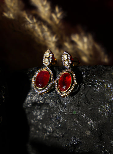 Red Moissnaite necklace set