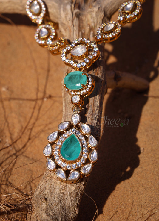 Green moissnaite set