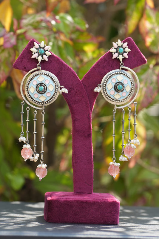 Vanya light blue n Pink danglers