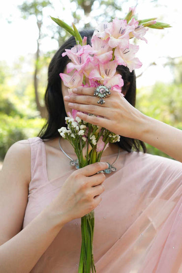 Vanya Light blue n Pink Ghungaroo Ring