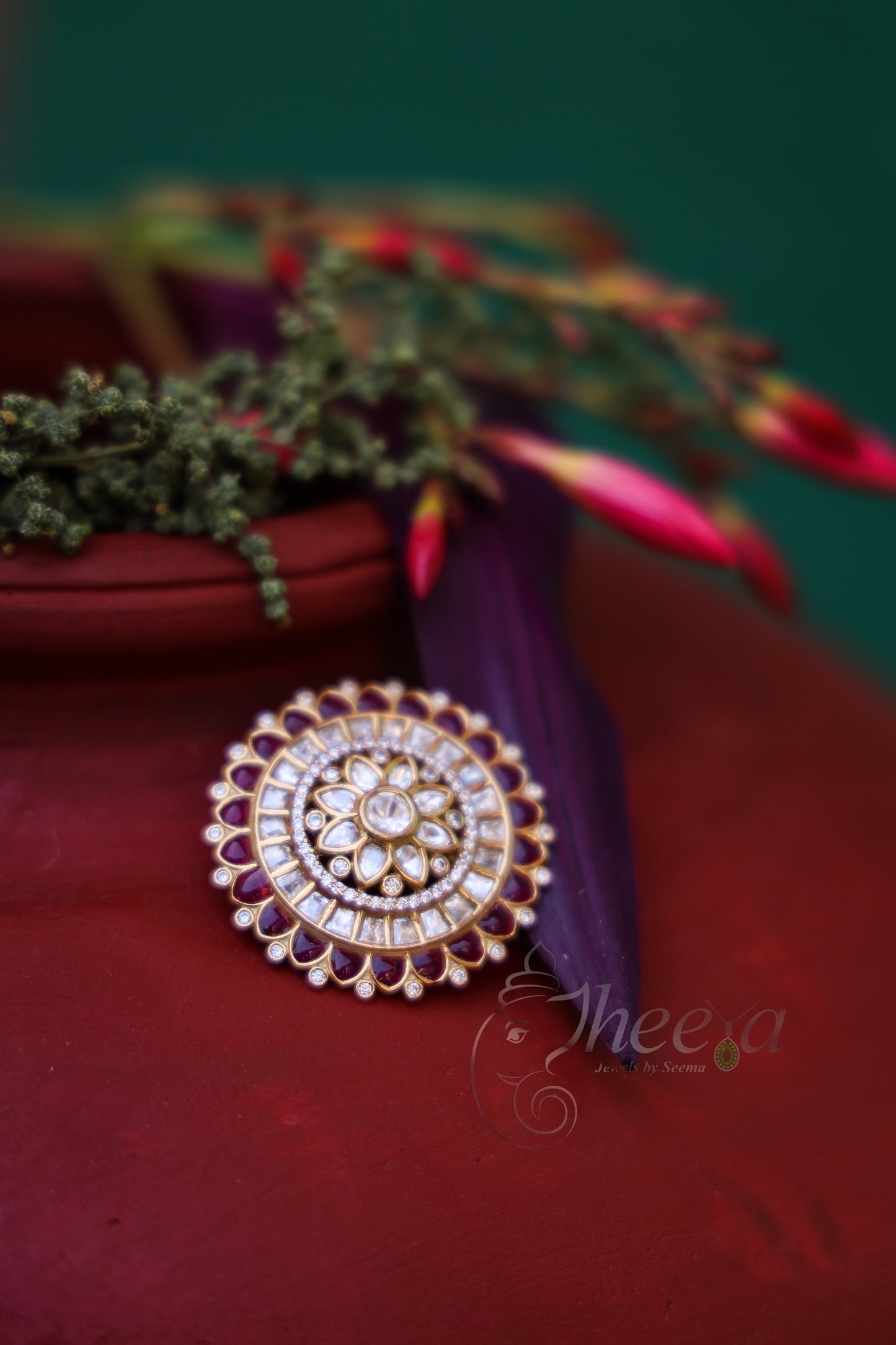 Riwaayat big Pink Polki Studs