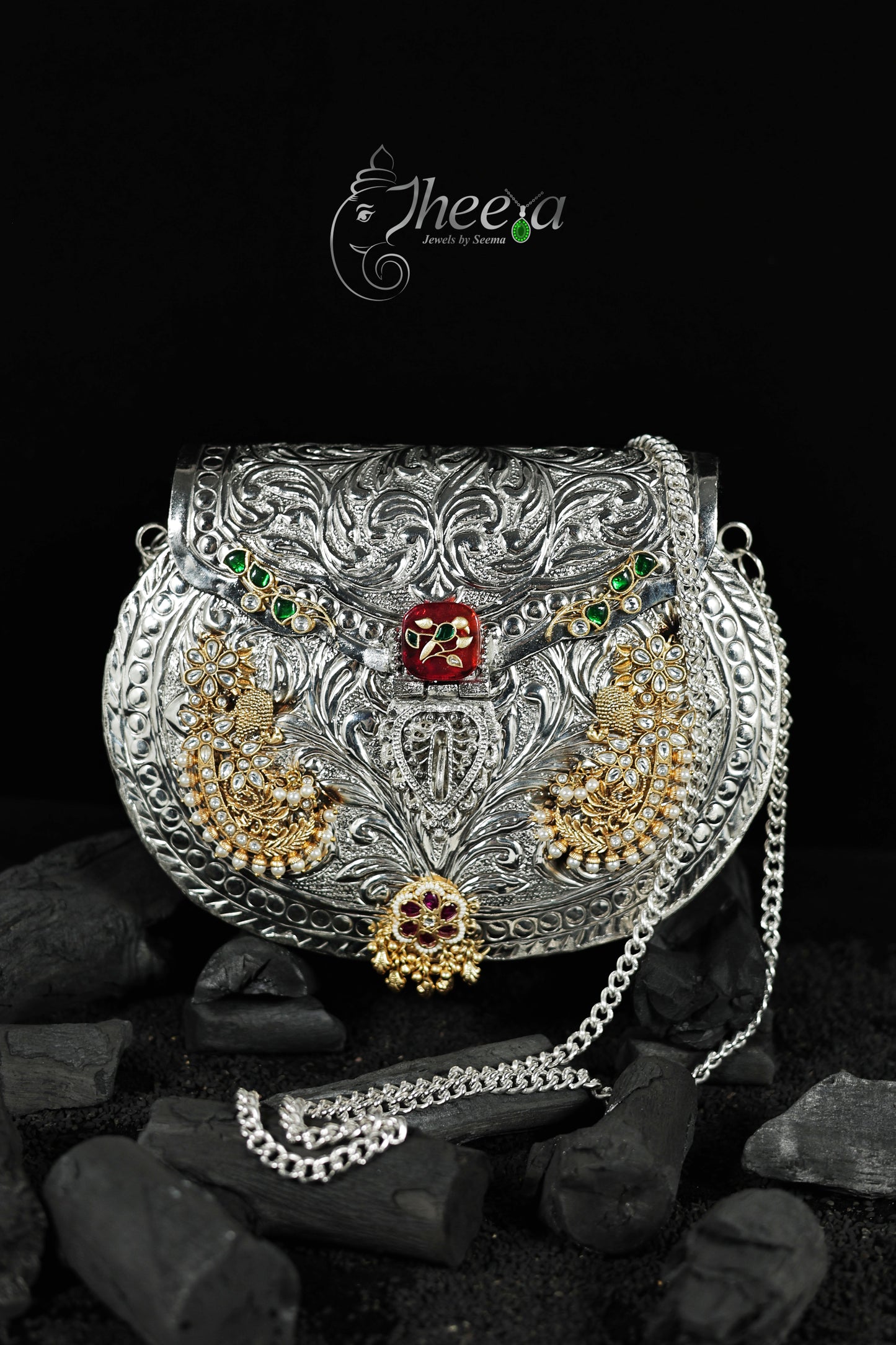 Chandini Bag with Red inlay motif