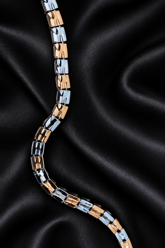 Signature Dual Tone Bracelet With Fish Hook