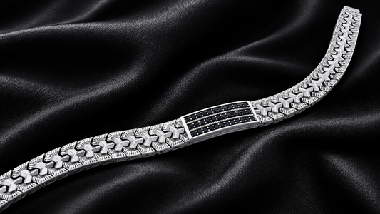 Signature Silver Bracelet With Blue Stones