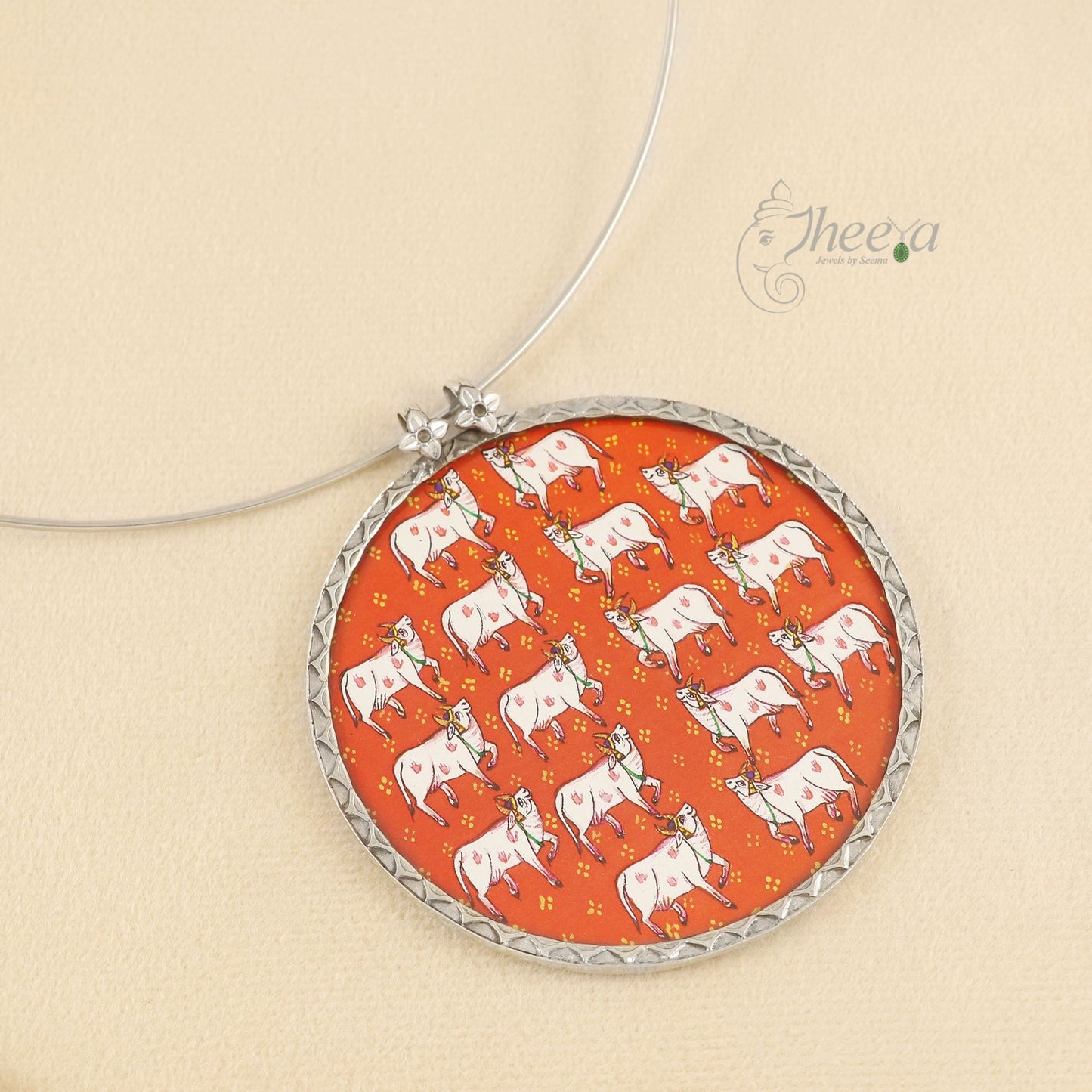 Red Pichwai design pendant only