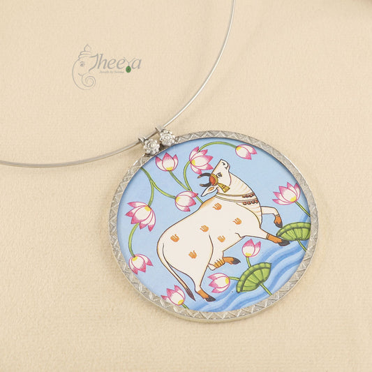 Light blue Pichwai design pendant