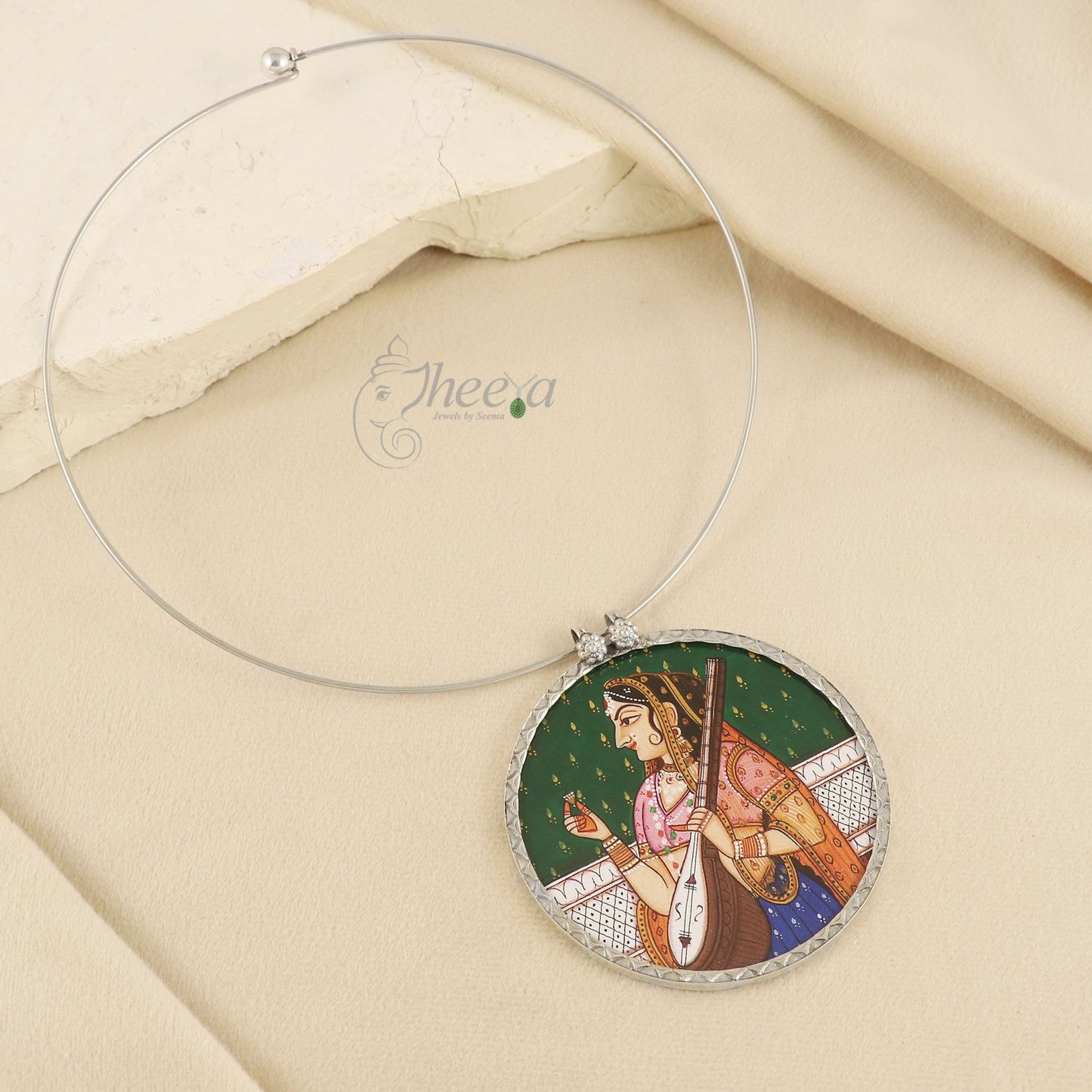 Musician hand painted pendant