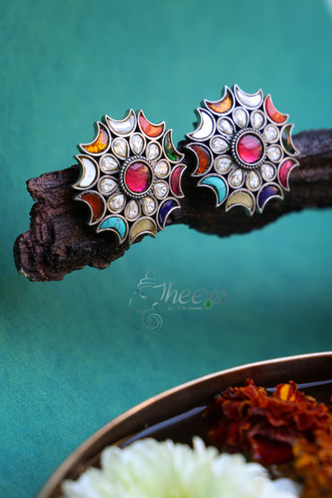 Navratan silver studs