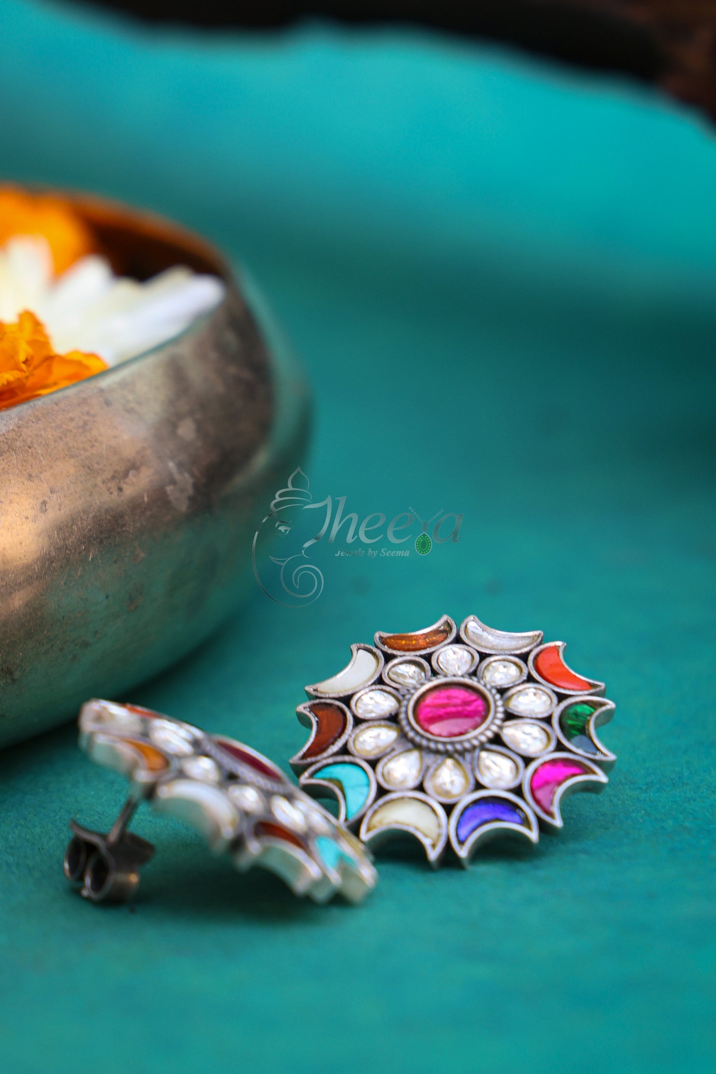 Navratan silver studs