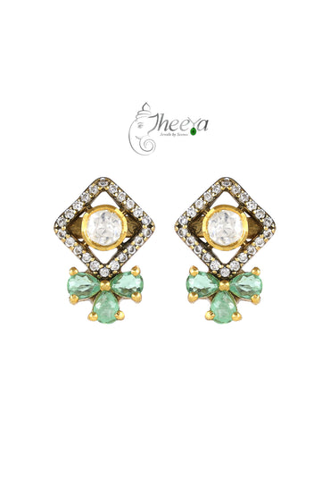 Ratnavalli Mint bow Moisssanite Studs