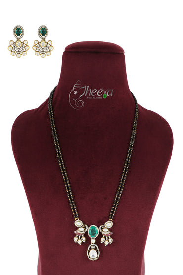 Ratnavalli Balck Beads with Moissanite Set