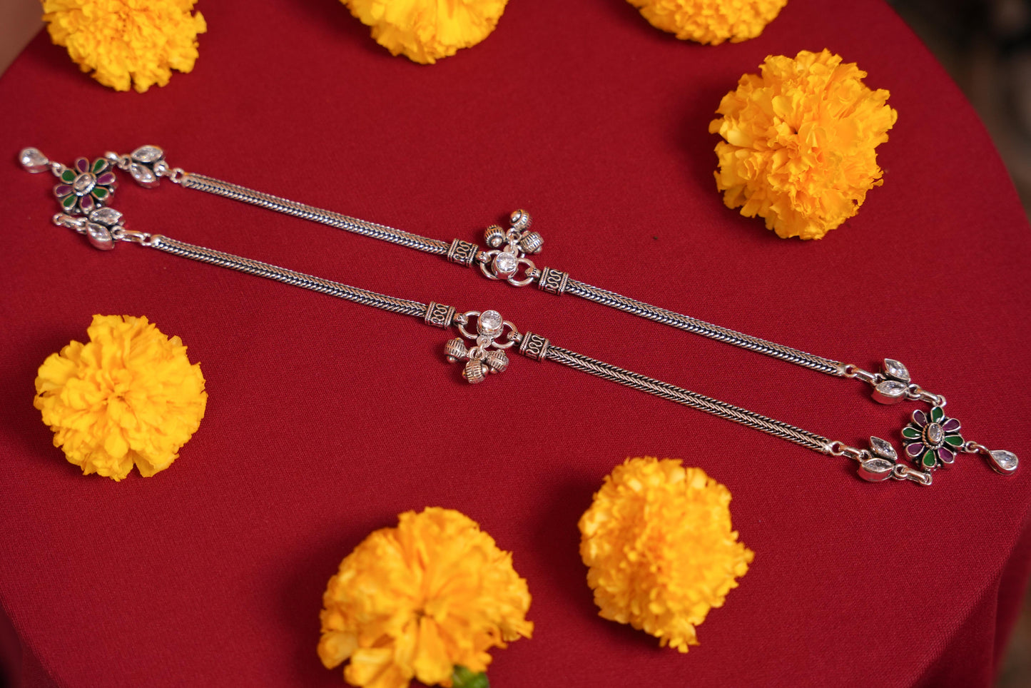Multi color dangle Anklets