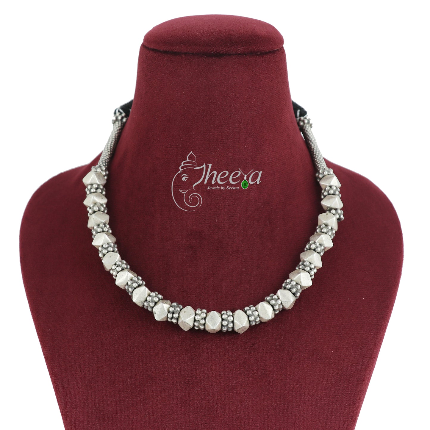 Saadagi Silver Beads with Thread Necklace image 1