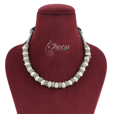 Saadagi Silver Beads with Thread Necklace image 1