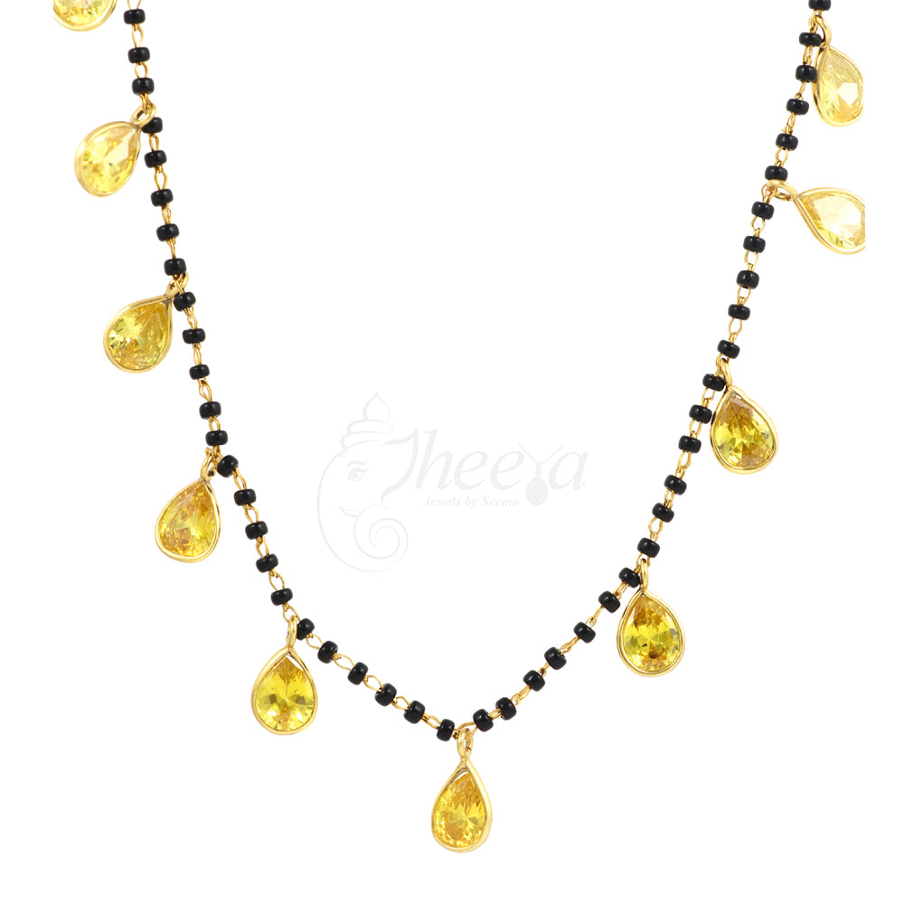 Black Beads with Yellow drops image 1