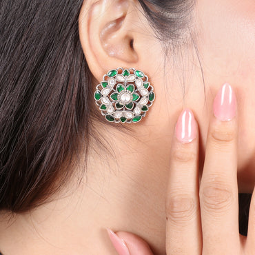 Green and White Stone Kundan image 1