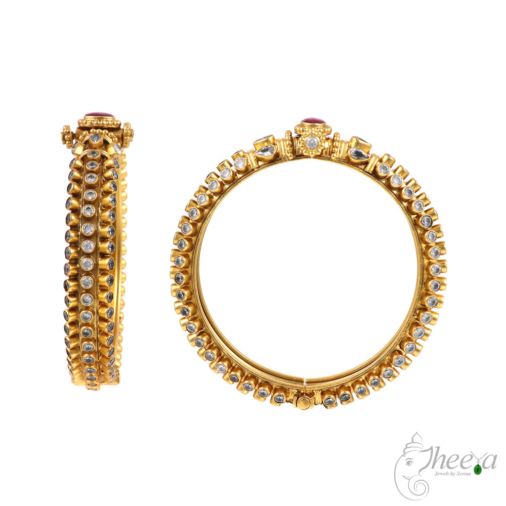 Ruby with White Stones Kangan Bangle image 3