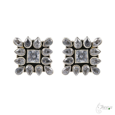 White Stones Square Studs image 1