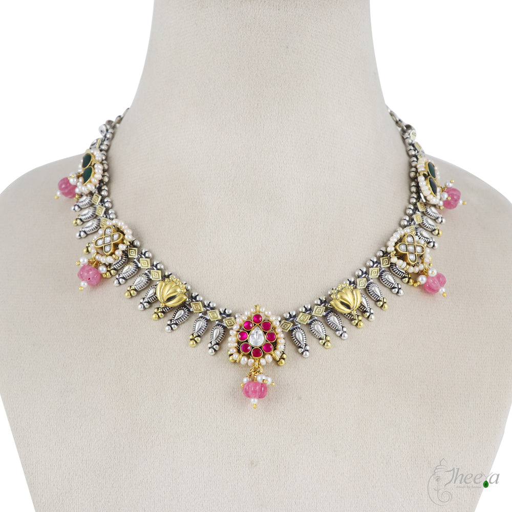 Pink Pumpkin Beads Necklace image 2