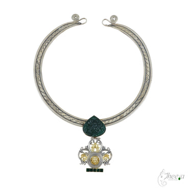 Green Natural Stone Pendant Hasli image 1